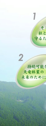 理念１　天竜のそして日本の杜と水と木を守るために