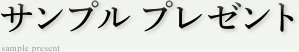 サンプル プレゼント